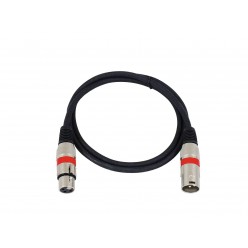 OMNITRONIC XLR cable 3pin 1m bk/rd